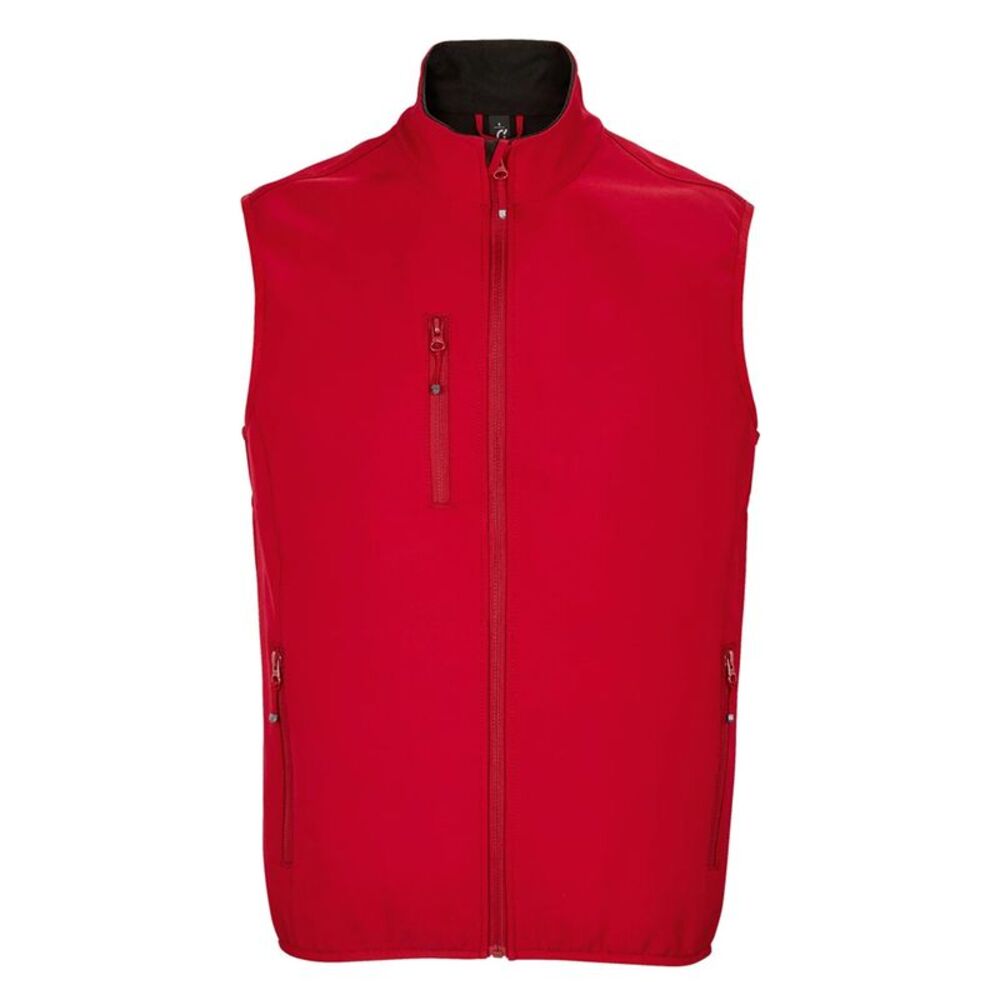 SOLS Mens Falcon Softshell Recycled Body Warmer / Pepper Red